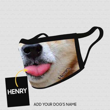 Personalized Dog Gift Idea - Zoom In Corgi Mouth For Dog Lovers - Cloth Mask